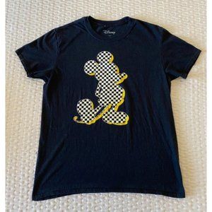 Disney Mickey Mouse Checkered Flag Outline T-Shirt